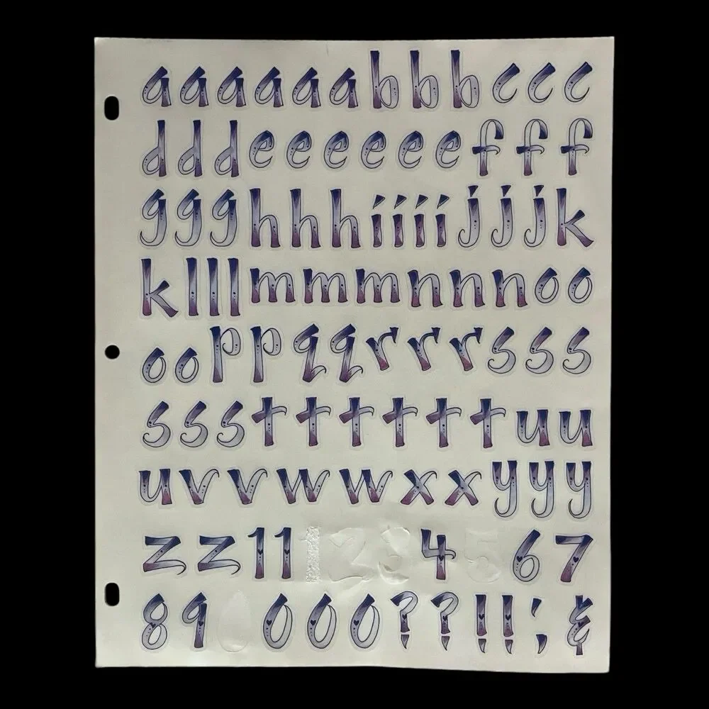 Scrapbooking Alphabet Sticker Lot 11 Incomplete Sheets Alphabitties and More - Picture 9 of 16